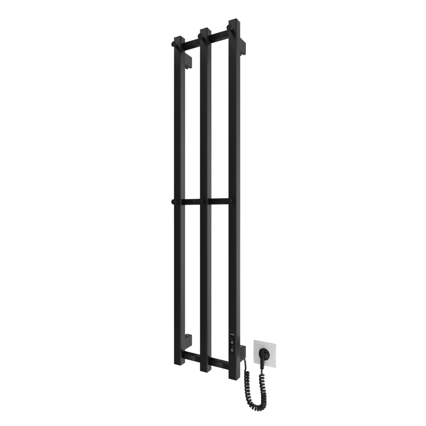 Badrum element HF SLIM 110W/230V 117x25 cm svart vinklat