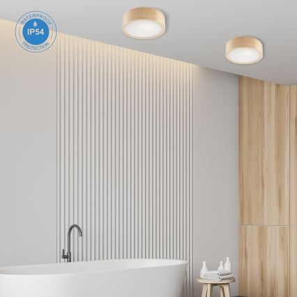 Badrum takbelysning NATURAL 2xE27/15W/230V IP54 tall ø 27 cm - FSC certifierade