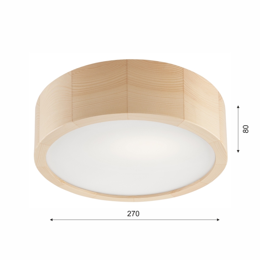 Badrum takbelysning NATURAL 2xE27/15W/230V IP54 tall ø 27 cm - FSC certifierade