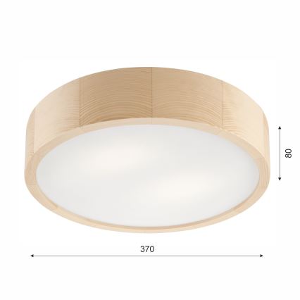 Badrum takbelysning NATURAL 3xE27/15W/230V IP54 tall ø 37 cm - FSC certifierade