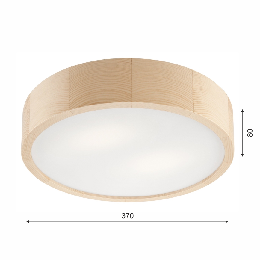 Badrum takbelysning NATURAL 3xE27/15W/230V IP54 tall ø 37 cm - FSC certifierade