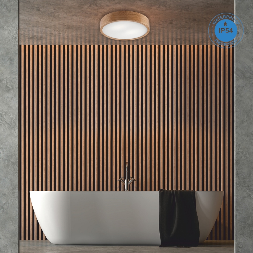 Badrum takbelysning OAK 3xE27/15W/230V ek ø 37 cm IP54 - FSC certifierade