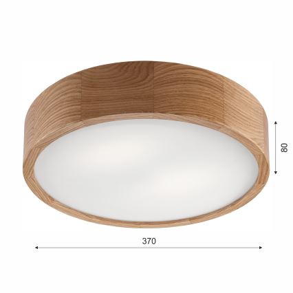 Badrum takbelysning OAK 3xE27/15W/230V ek ø 37 cm IP54 - FSC certifierade