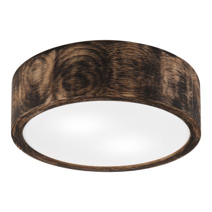 Badrum takbelysning OAK SMOKY 2xE27/15W/230V IP54 ø 27,5 cm ek/brun