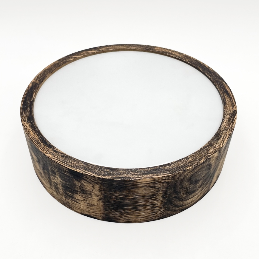 Badrum takbelysning OAK SMOKY 2xE27/15W/230V IP54 ø 27,5 cm ek/brun