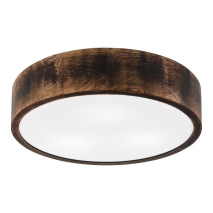 Badrum takbelysning OAK SMOKY 3xE27/15W/230V IP54 ø 37,5 cm ek/brun