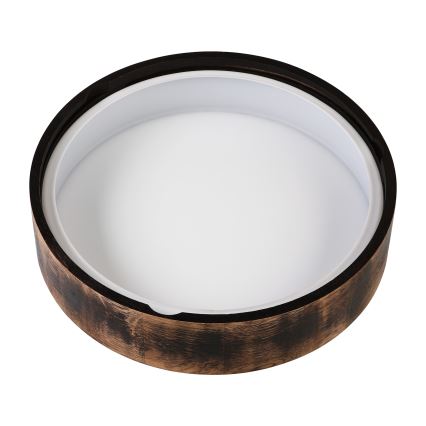 Badrum takbelysning OAK SMOKY 3xE27/15W/230V IP54 ø 37,5 cm ek/brun