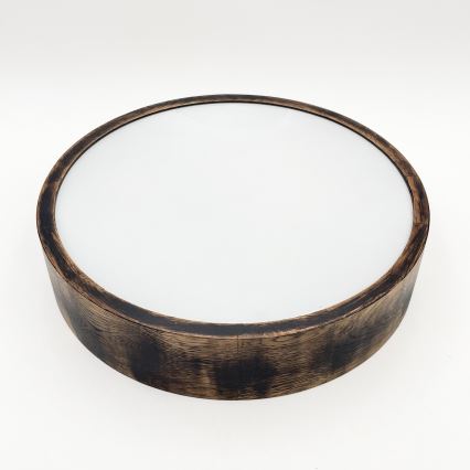 Badrum takbelysning OAK SMOKY 3xE27/15W/230V IP54 ø 37,5 cm ek/brun