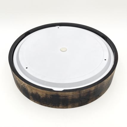 Badrum takbelysning OAK SMOKY 3xE27/15W/230V IP54 ø 37,5 cm ek/brun