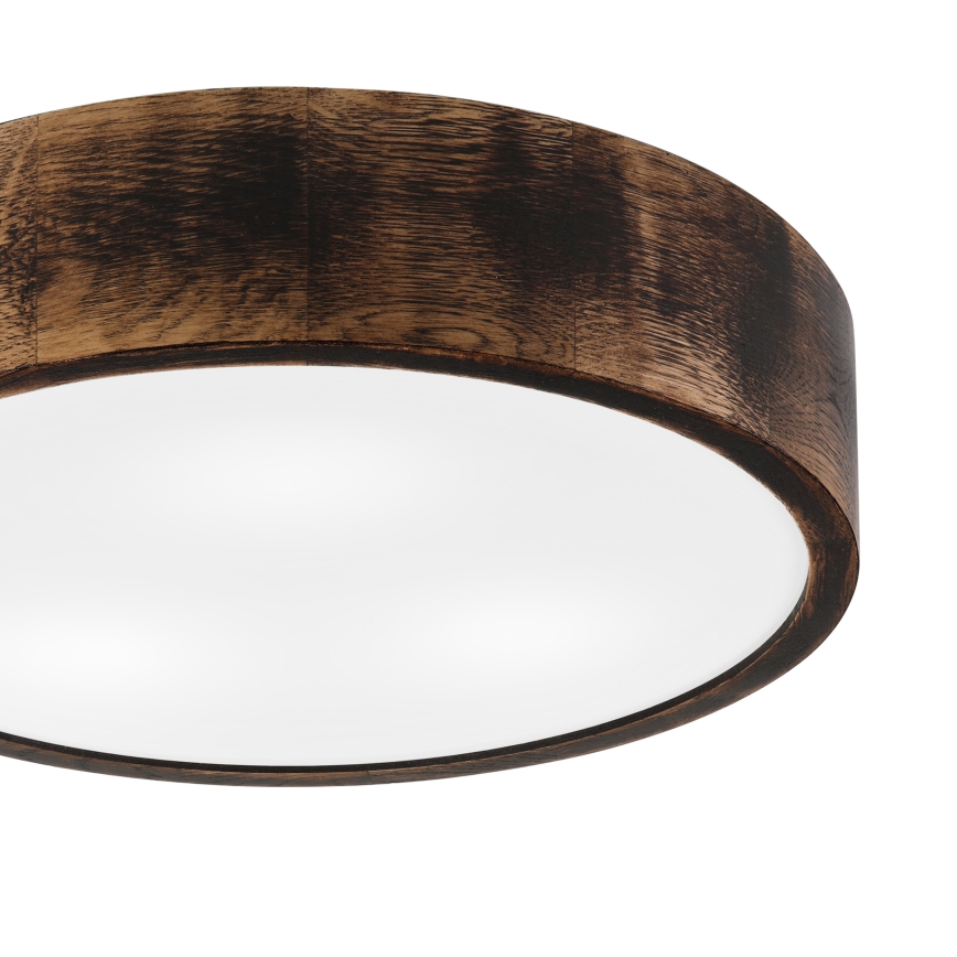 Badrum takbelysning OAK SMOKY 3xE27/15W/230V IP54 ø 37,5 cm ek/brun