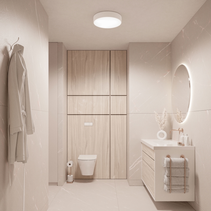 Badrum taklampa  CLEO 2xE27/24W/230V d. 30 cm vit  IP54