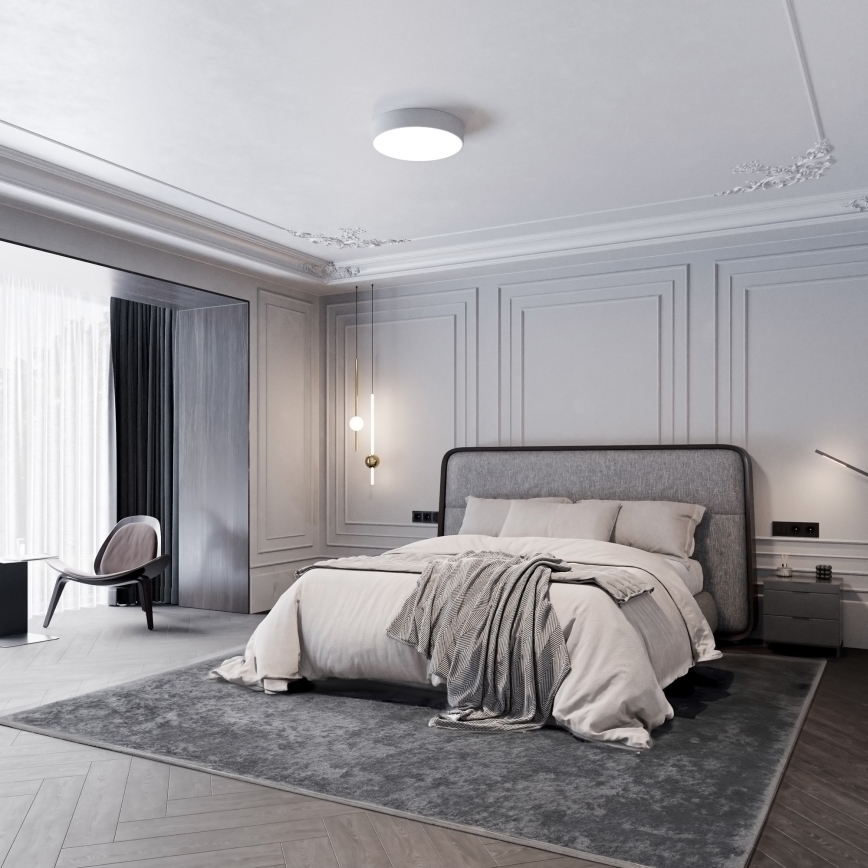 Badrum taklampa  CLEO 3xE27/24W/230V d. 40 cm grå IP54