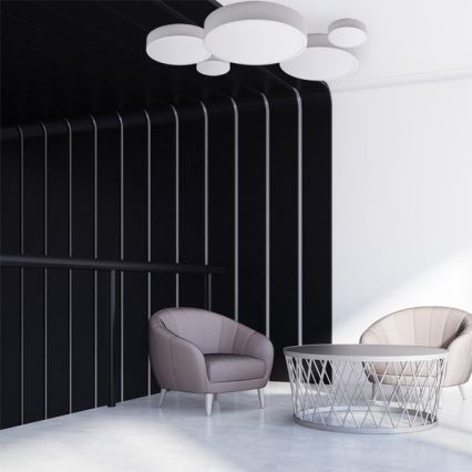 Badrum taklampa med sensor CLEO 3xE27/24W/230V d. 40 cm vit IP54