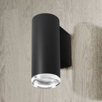 Badrum väggspotlight TURYN 1xGU10/10W/230V IP44 svart