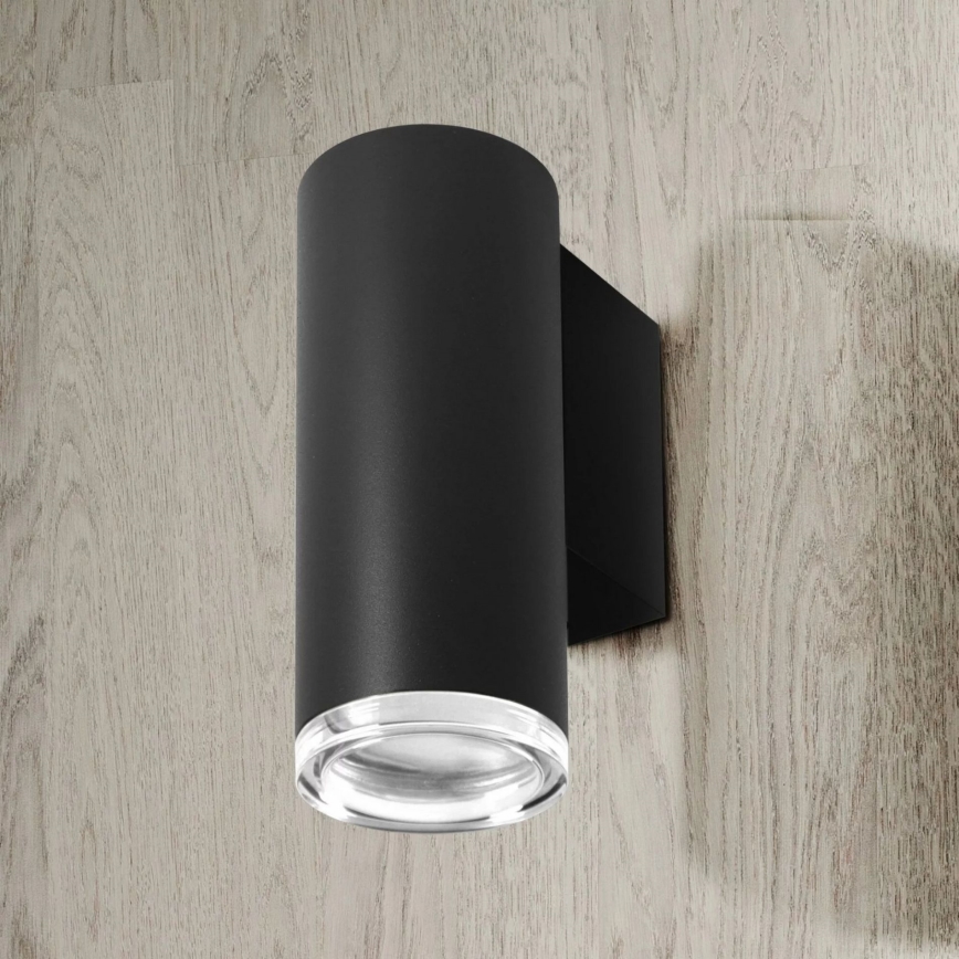 Badrum väggspotlight TURYN 1xGU10/10W/230V IP44 svart