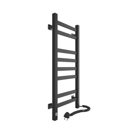 Handdukstork med termostat AVANGARD 251W/230V 80,6cm IP44 svart, högerutförande, kantig