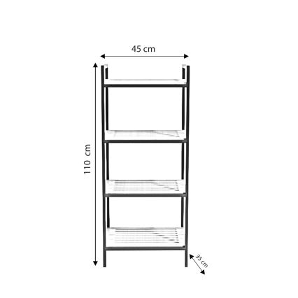 Badrumshylla STRALSUND 110x45 cm ek/svart