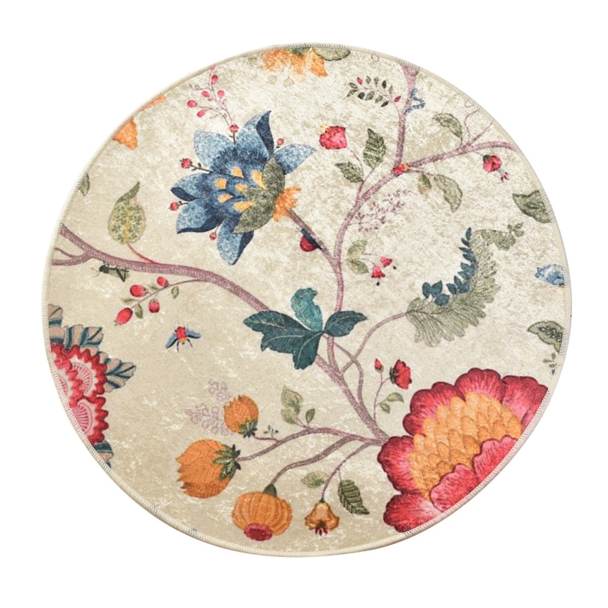 Badrumsmatta ARYA diameter 100 cm färgrik