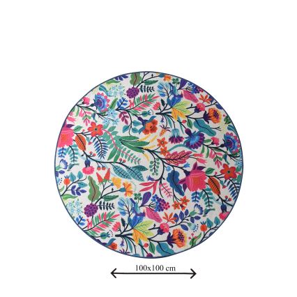 Badrumsmatta PICTURA diameter 100 cm färgrik