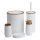Badrumsset ALISON 5 delar vit/brun