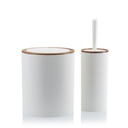 Badrumsset ALISON 5 delar vit/brun