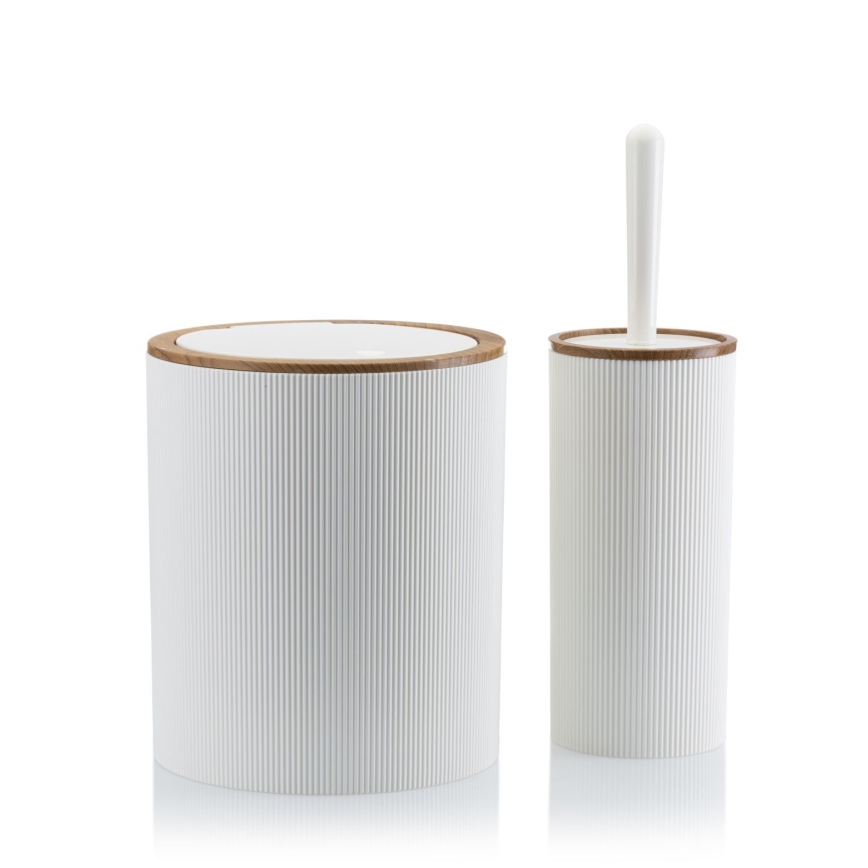 Badrumsset ALISON 5 delar vit/brun