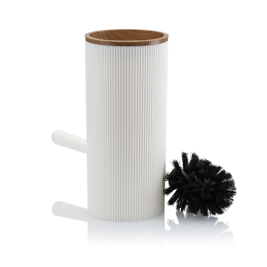 Badrumsset ALISON 5 delar vit/brun