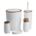 Badrumsset CAROL 5 delar vit/brun