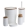 Badrumsset CAROL 5 delar vit/brun