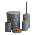 Badrumsset REINA 5 delar antracit/brun