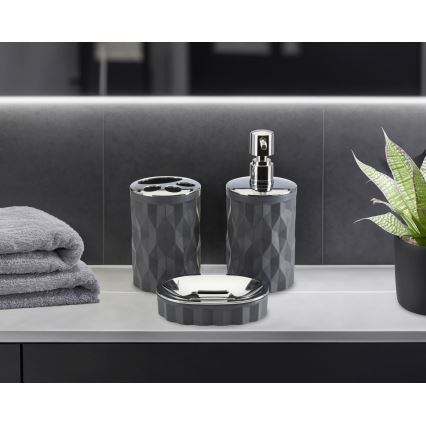 Badrumsset REINA 5 delar antracit/skinande krom