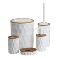 Badrumsset REINA 5 delar vit/brun