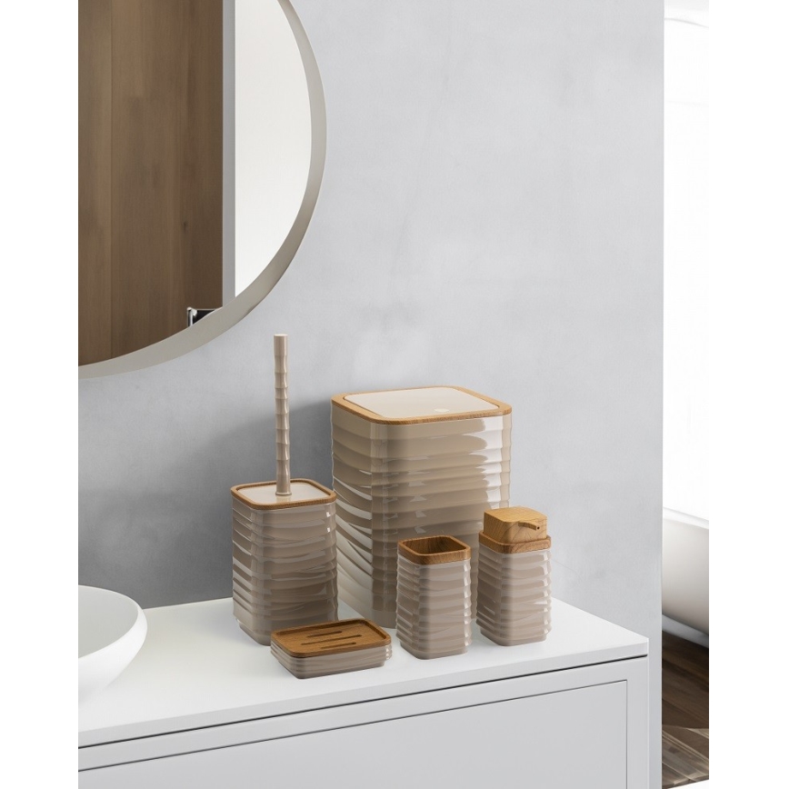 Badrumsset WAVE 5 delar beige/brun