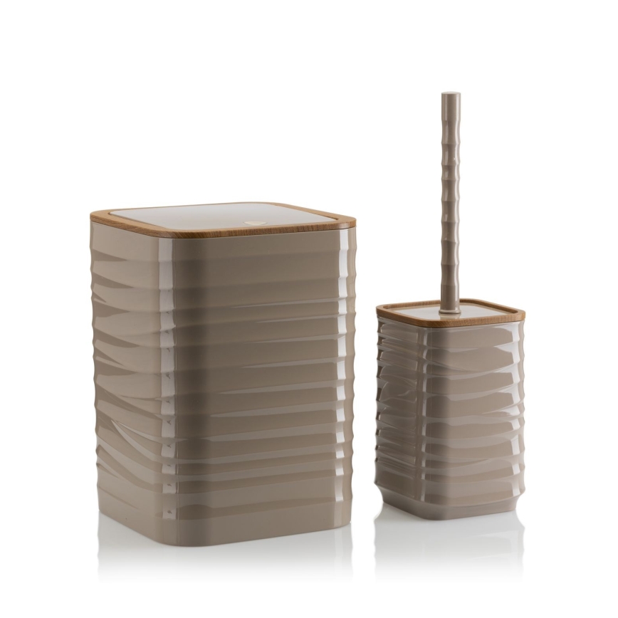 Badrumsset WAVE 5 delar beige/brun