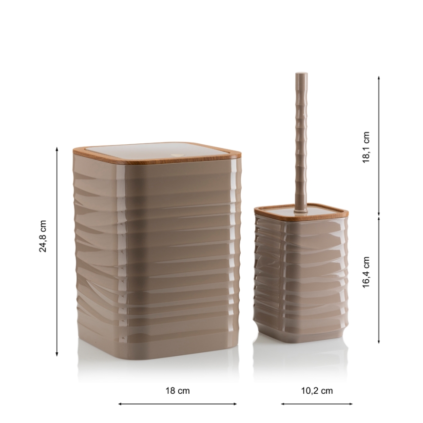Badrumsset WAVE 5 delar beige/brun