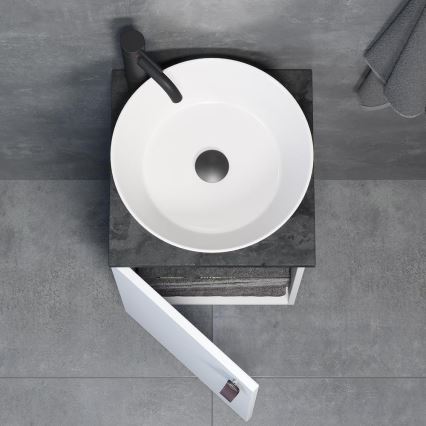 Badrumsskåp med handfat TAARNHOLM, vit