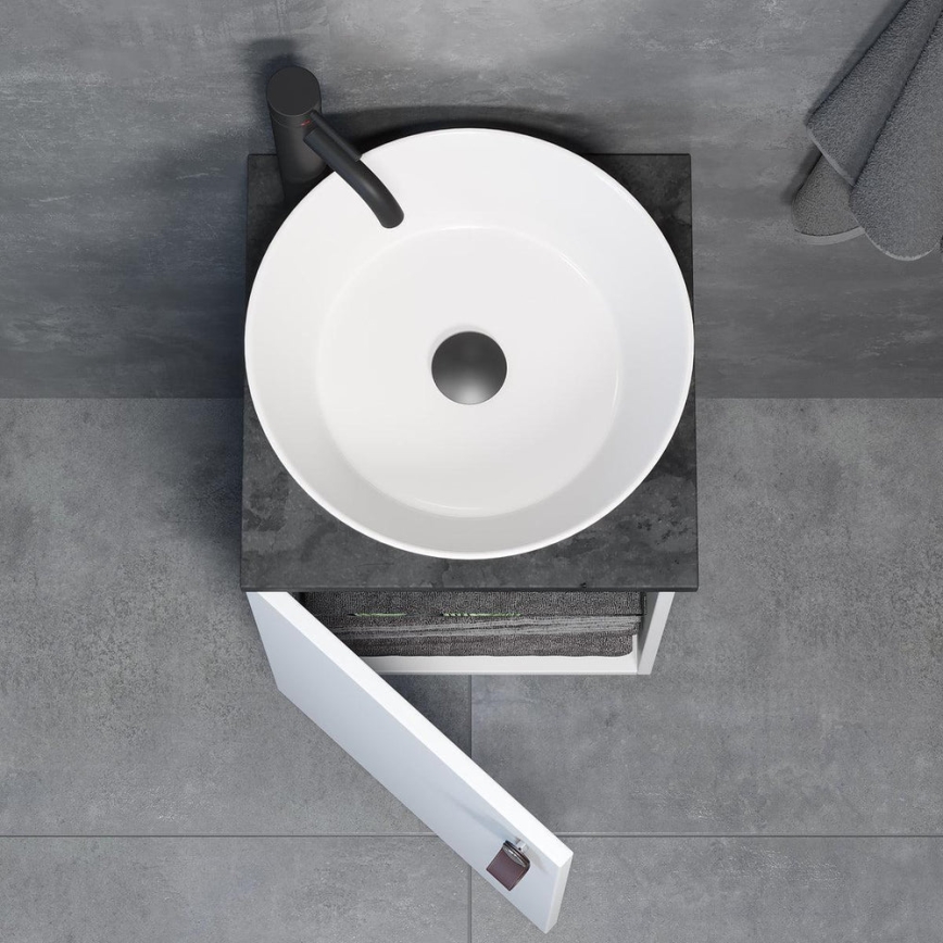 Badrumsskåp med handfat TAARNHOLM, vit