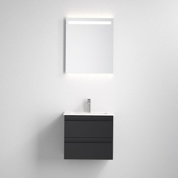 Badrumsskåp med handfat VIGO + LED-väggspegel med bakgrundsbelysning LED/10W/230V IP44 svart