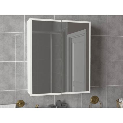 Badrumsskåp med spegel KAYLA 78x60 cm vit