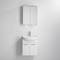 Badrumsskåp med tvättställ ASTRID + LED-spegelskåp 4×LED/4,3 W/230 V IP44 vit