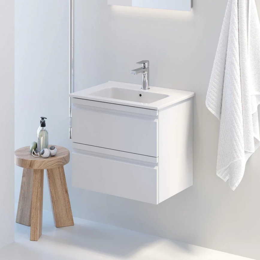 Badrumsskåp med tvättställ VEDO + LED-spegel LED/10W/230V IP44 vit