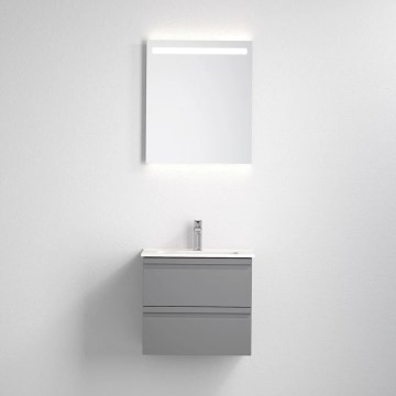 Badrumsskåp med tvättställ VIGO + bakbelyst LED-väggspegel LED/10W/230V IP44 grå