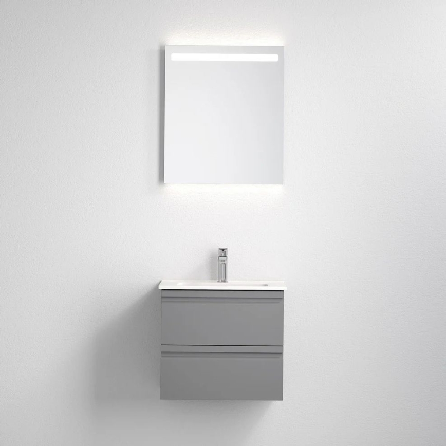 Badrumsskåp med tvättställ VIGO + bakbelyst LED-väggspegel LED/10W/230V IP44 grå
