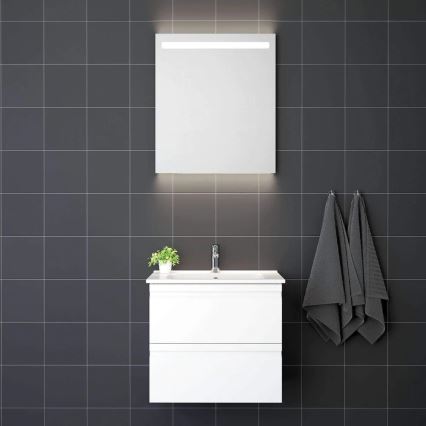 Badrumsskåp med tvättställ VIGO + LED-väggspegel med bakgrundsbelysning, LED/10W/230V, IP44, vit