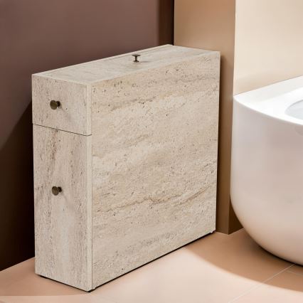 Badrumsskåp MELODY i beige marmordekor
