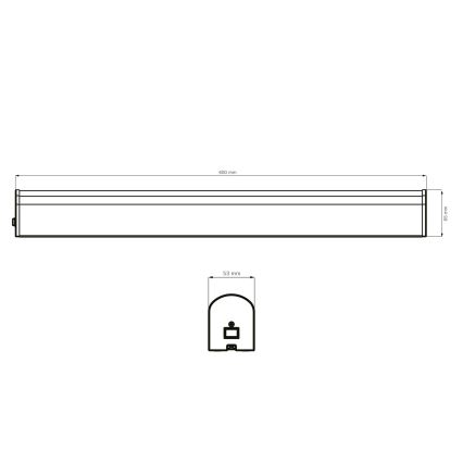 Badrumsspegel med LED-belysning ALEX LED/15W/230V 4000K 60 cm IP44 skinande krom