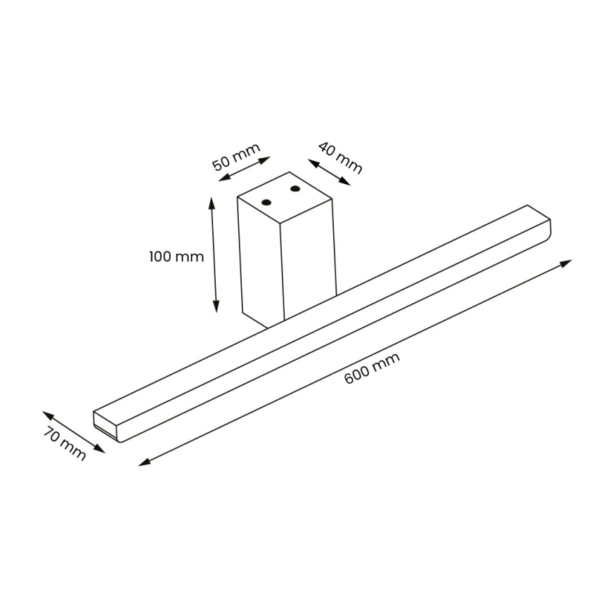Badrumsspegel med LED-belysning ARTEMIS LED/13,8W/230V 4000K 60 cm IP44 guld