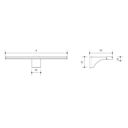 Badrumsspegel med LED-belysning ELESAR LED/8W/230V IP44 3000K