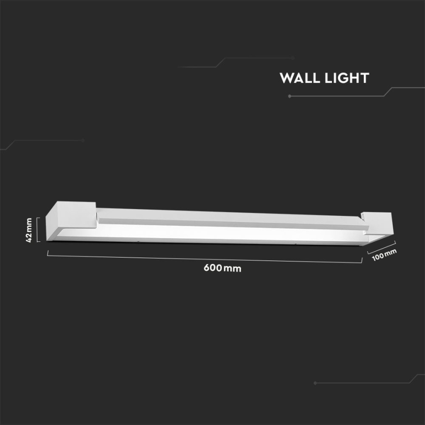 Badrumsspegel med LED-belysning LED/16W/230V 3000K IP44 60 cm vit