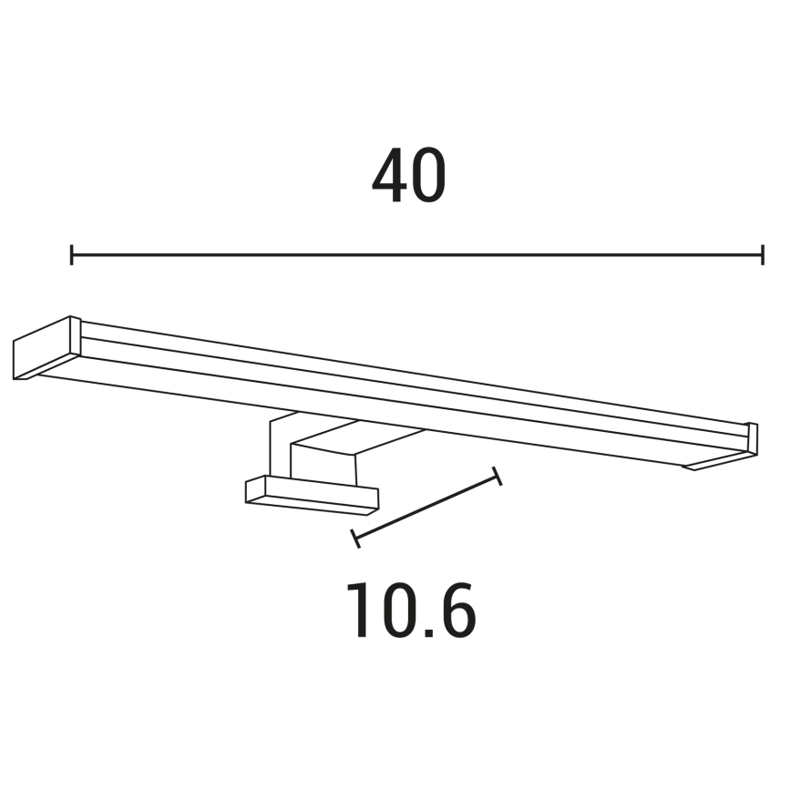Badrumsspegel med LED-belysning LED/8W/230V 3000K 40 cm IP44 skinande krom